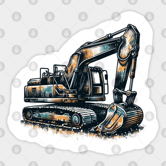 Excavator Sticker by Vehicles-Art